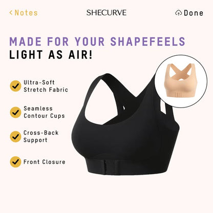 NOW! Front Closure Cross-Back Wireless Posture Bra Ultra Push-Up, All-Day Comfort & Natural Lift for a Slimmer