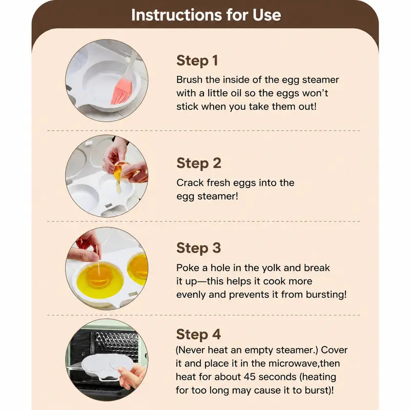 Microwave Egg Steamer Mold BPA Free
