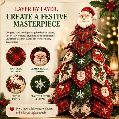Offer - DIY Quilted Christmas Tree Kit Handmade Fabric Holiday Tabletop Tree Decor