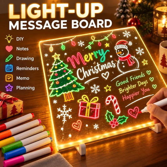 Reusable Acrylic LED Message Board Light-Up Writing & Drawing Display