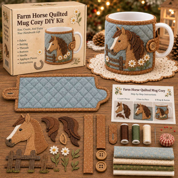 Farmhouse Friends Mug Cozy Sewing Kit