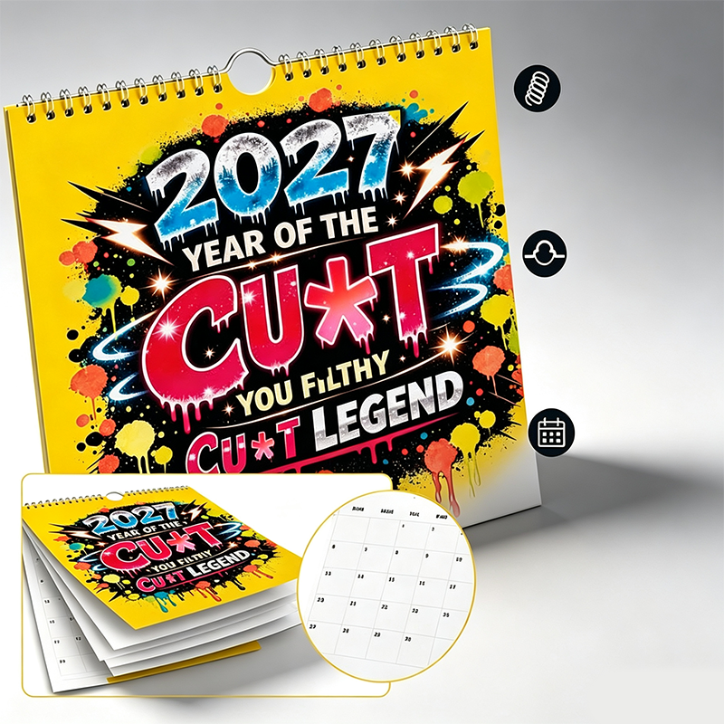 2027 Year of the Cu t Wall Calendar Bold Graffiti Humor Calendar