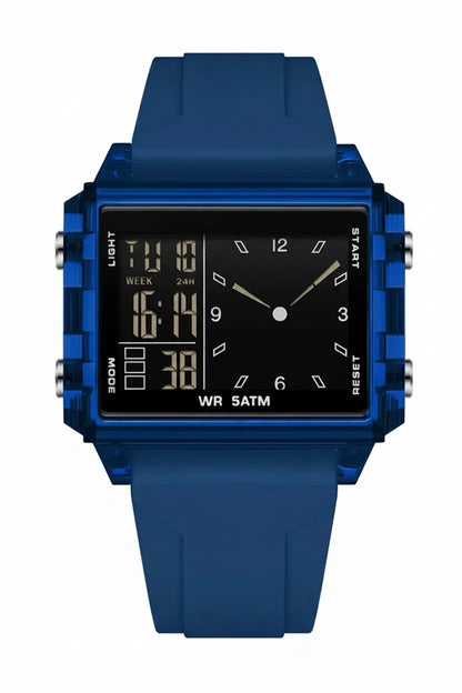 Analog-Digital Sport Watch Waterproof, Luminous & Multi-Function