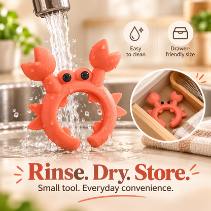 Cute Crab Silicone Utensil Holder and Pot Lid Lifter