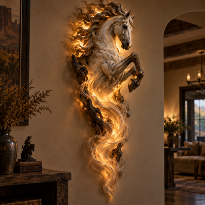 Celestial Flame Unicorn Wall Sconce A Magical Guardian Awakens on Your Wall