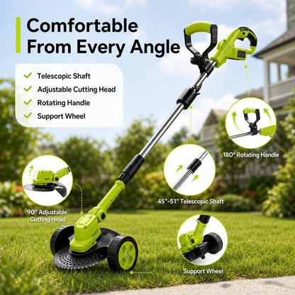 21V Cordless 3-in-1 Grass Trimmer, Edger & Mini Mower