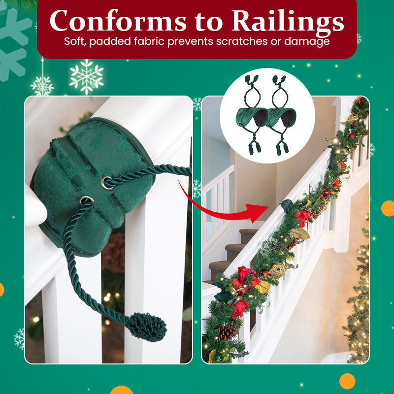 Reusable Banister Garland Ties No-Scratch Christmas Decor Straps