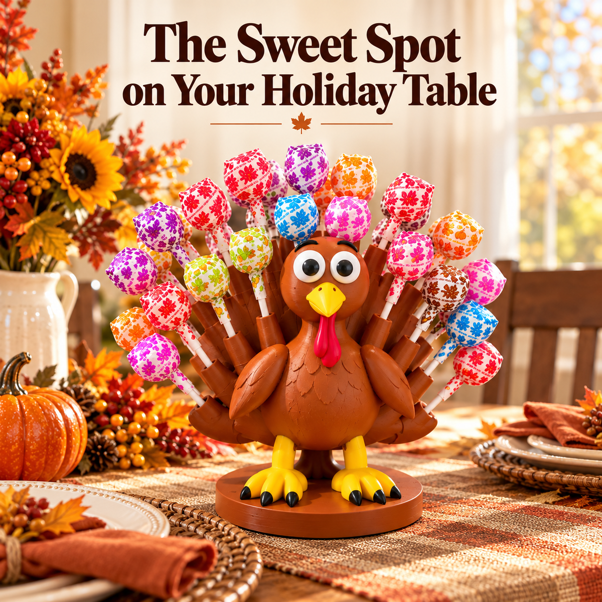 Turkey Lollipop Holder A Rainbow Tail of Thanksgiving Fun