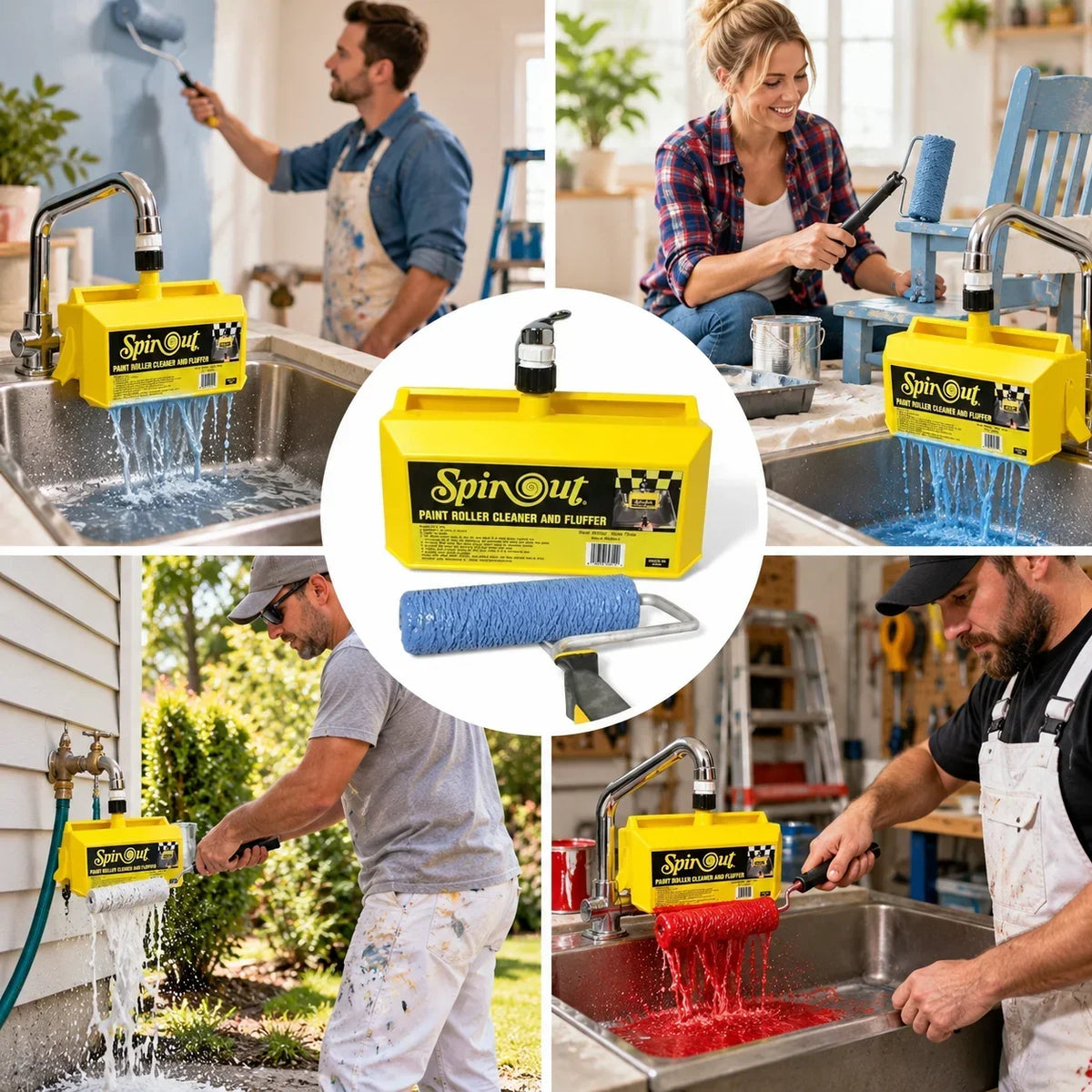 Paint Roller Cleaner with Hose &amp; Faucet Adapter