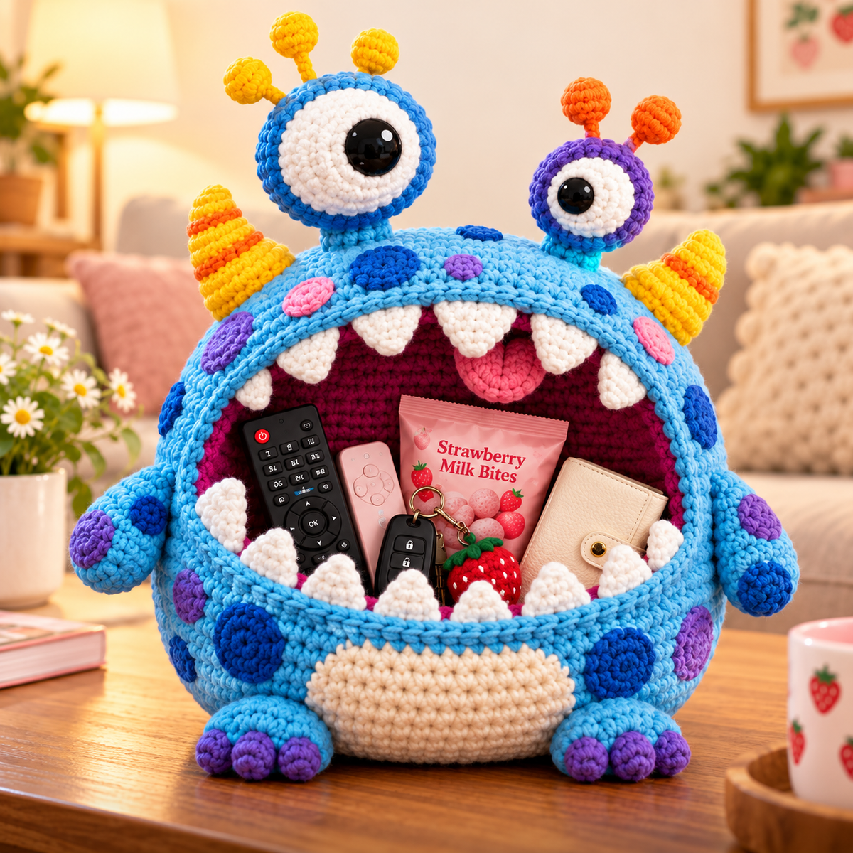 DIY Crochet Monster Storage Basket Kit | 6 Ugly-Cute Designs