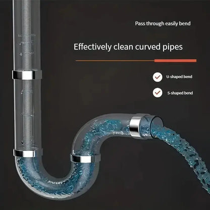 Flexible Drill-Powered Drain Cleaning Snake Deep Pipe Clog Remover for Sinks, Showers & Toilets