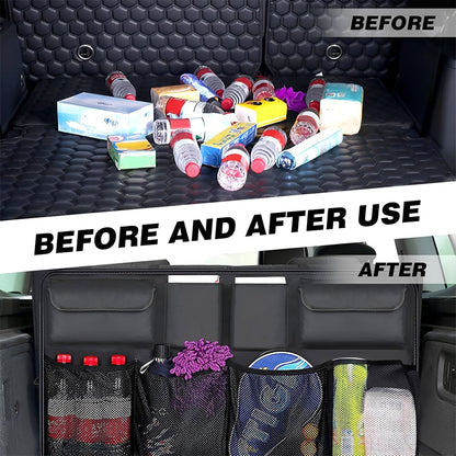 Car Trunk Organizer Hanging Storage with 8 Pockets for SUVs & Trucks