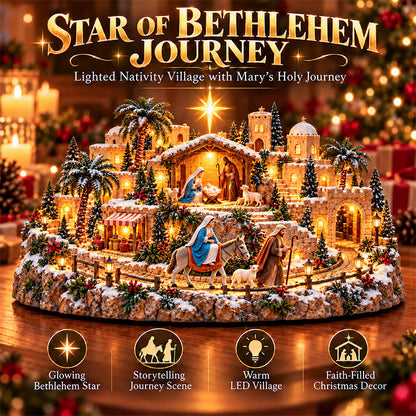 Star of Bethlehem Journey Lighted Nativity Christmas Village with Mary s Holy Journey