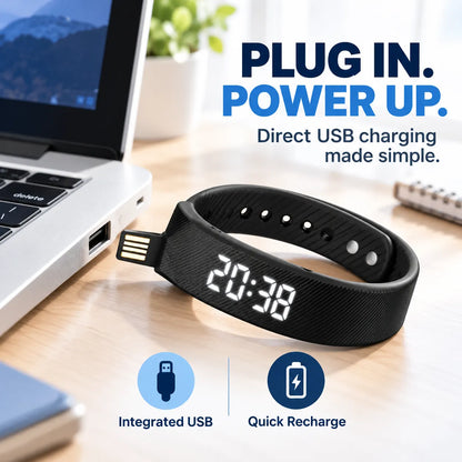 Silent Vibrating Alarm Wristband | Quiet Wake-Up & Step Tracker