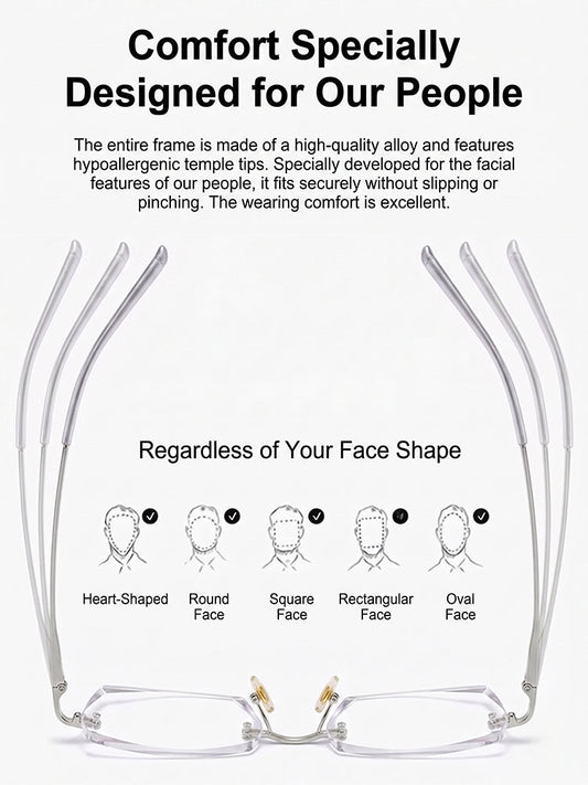 Photochromic Rimless Reading Glasses