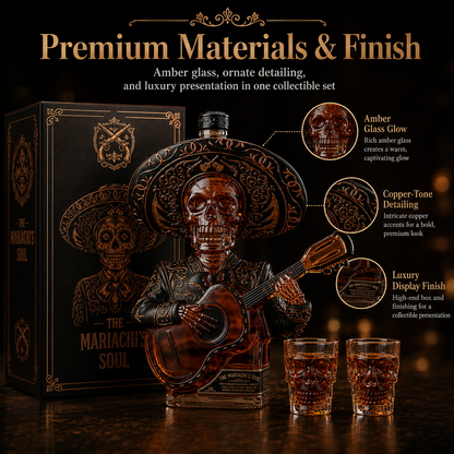 Mexican Mariachi Skeleton Decanter