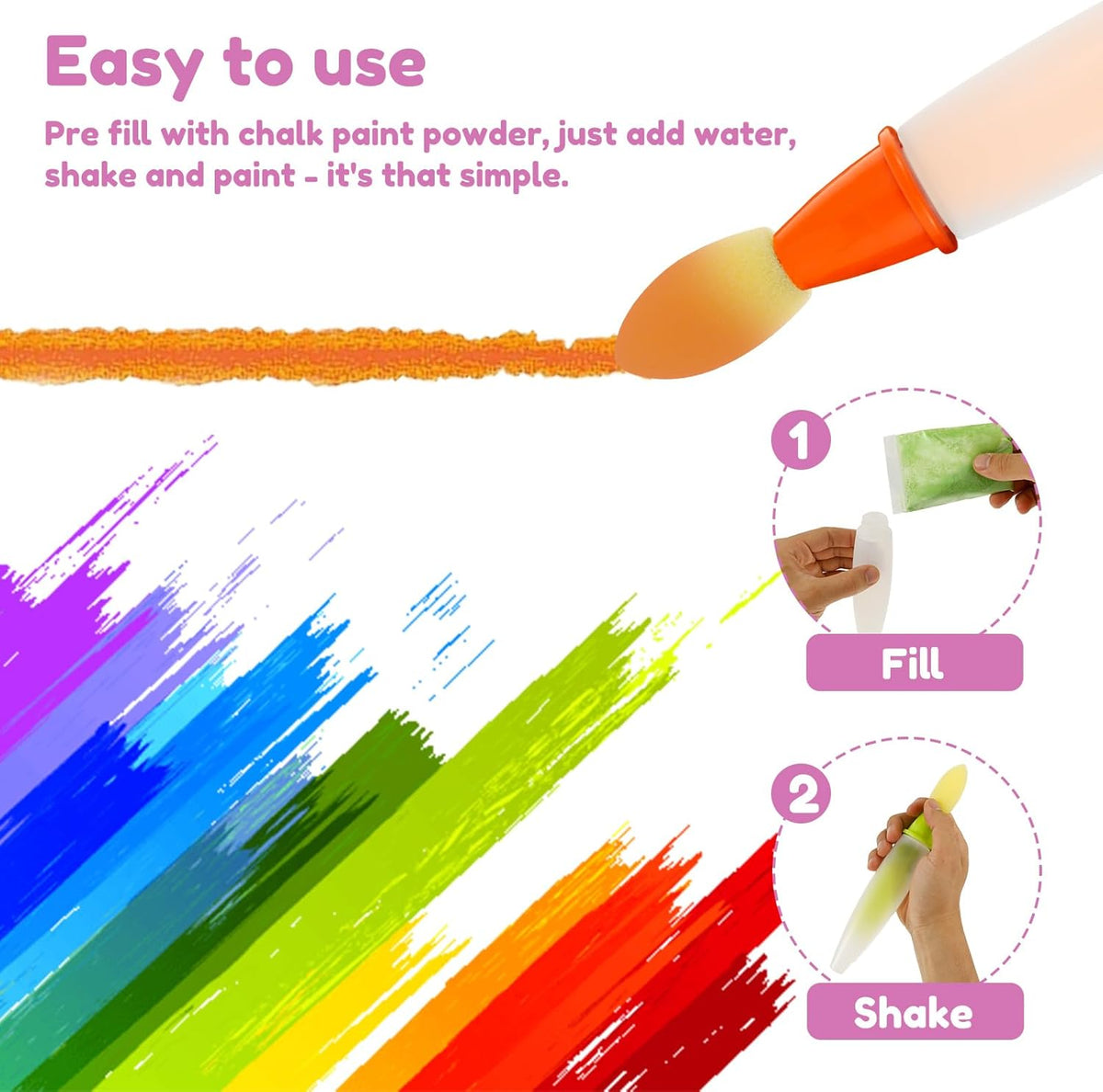 6Pcs Sidewalk Chalk Paint Brush Set