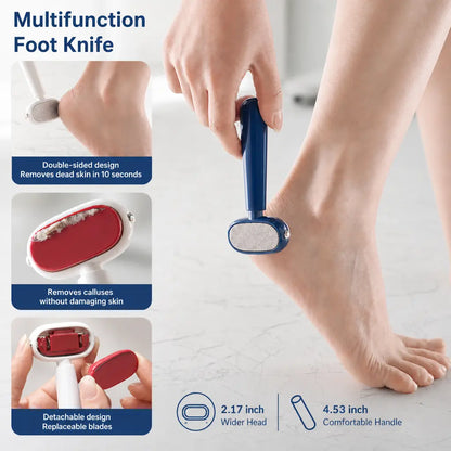 Smooth Heels Fast Dual-Sided Foot Callus Remover with Replaceable Stainless Steel Blade