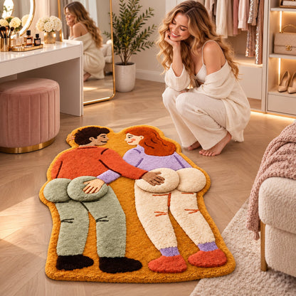 Cheeky Couple 3D Plush Bath Mat Funny Statement Rug
