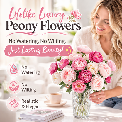 Lifelike Luxury Peony Flowers No Watering, No Wilting, Just Lasting Beauty!