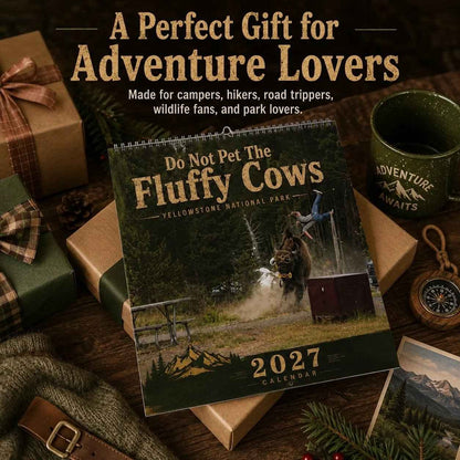 'Do Not Pet The Fluffy Cows' Bison Yellowstone National Park 2027 Wall Calendar