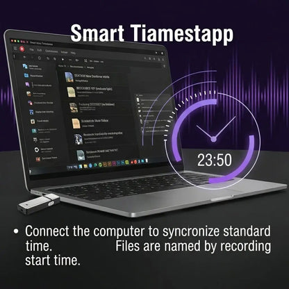 USB Flash Drive Voice Recorder 2-in-1 Voice Activated, Smart Noise Reduction, Auto File Save