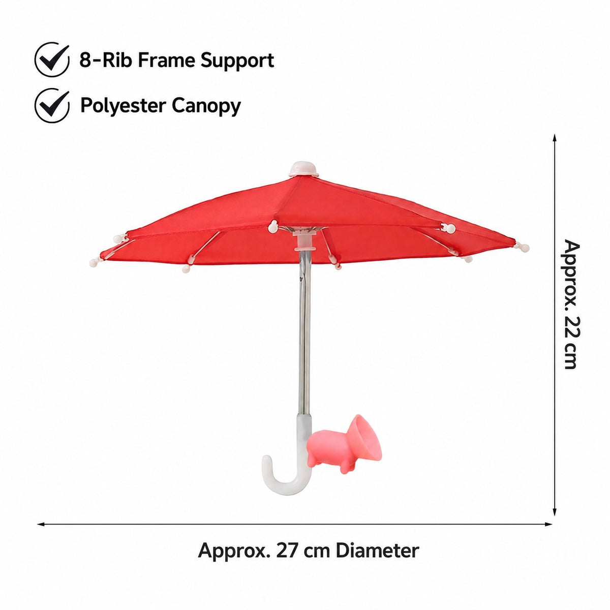 Mini Sun/Rain Umbrella for Motorcycle & Bicycle Phone MountShade Your Screen. Save Your Battery
