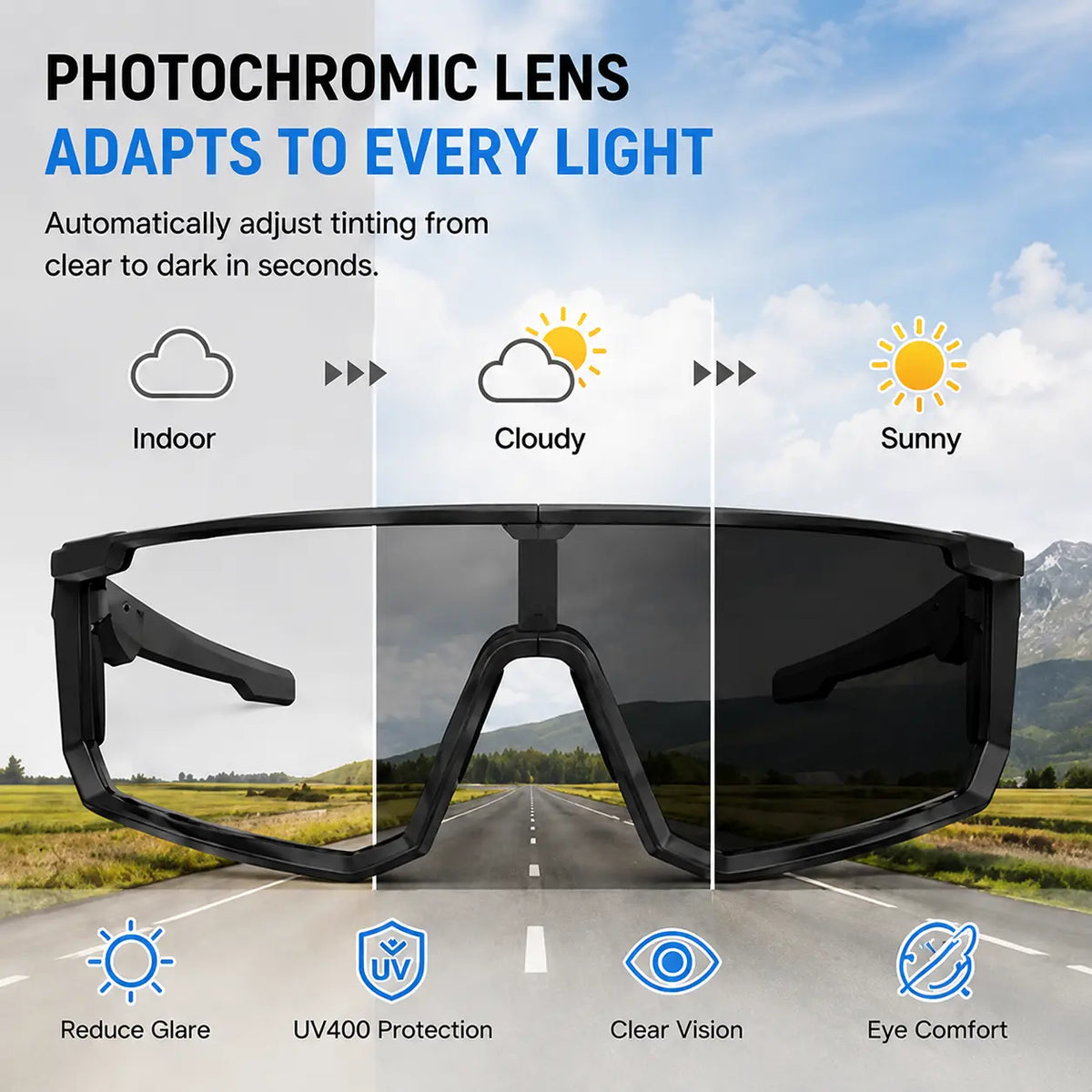 VUB Smart Audio Glasses Photochromic Options & Hands-Free Calls