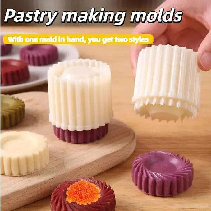 Sunflower-Pattern Mooncake Press Mold French Lace Design, Non-Stick & Reusable
