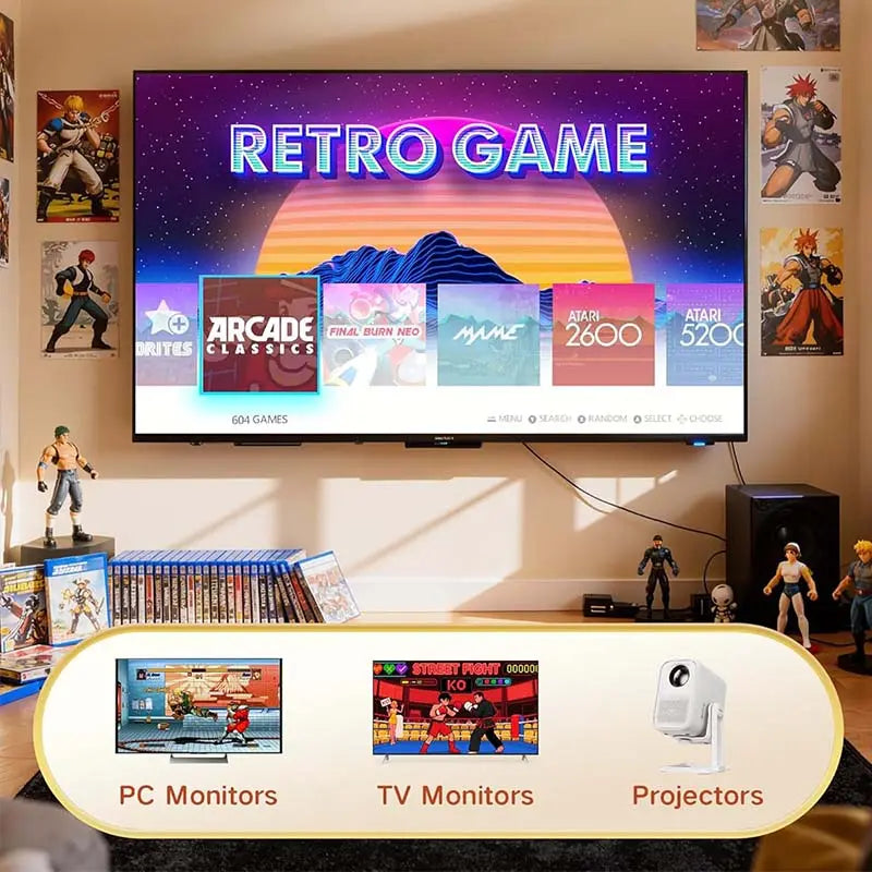 2026 Upgraded Retro Game Stick, 4K HDMI, 40000+ Classic Games, 23 Emulators, Dual Controllers