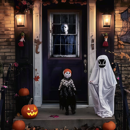 [Scare Neighbors] 3D Halloween Window Poster: Realistic Horror Scene