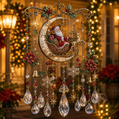 Christmas Crystal Wind Chime for Porch & Garden Decor