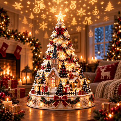 60, Christmas Village Projection Centerpiece 4 Themed Villages