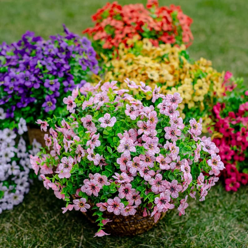 UV Resistant Artificial Flowers Fade-Free & Colorful for Garden, Patio, Home Decor
