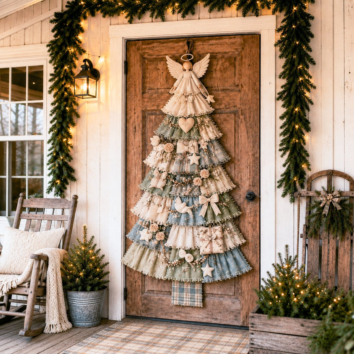 Beginner-Friendly DIY Oversized Patchwork Christmas Tree Door Hanging Kit