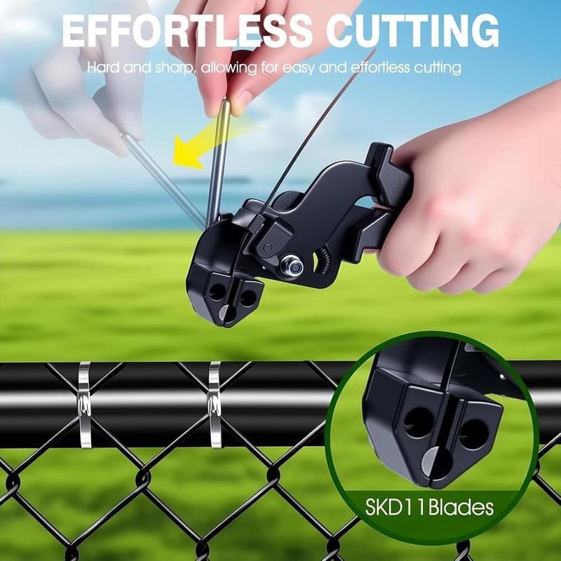 Stainless Steel Cable Tie Gun Tool with Metal Zip Ties, Heavy Duty Cable Tie Tightener & Cutter for Industrial, Fencing