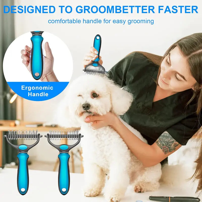 The Last Brush You'll Ever Need Double-Sided Pet Grooming Rake