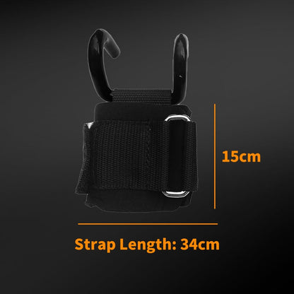 Heavy Duty Weight Lifting Wrist Hook Straps - Non-Slip Gym Wrist Support Hooks for Powerlifting & Deadlift