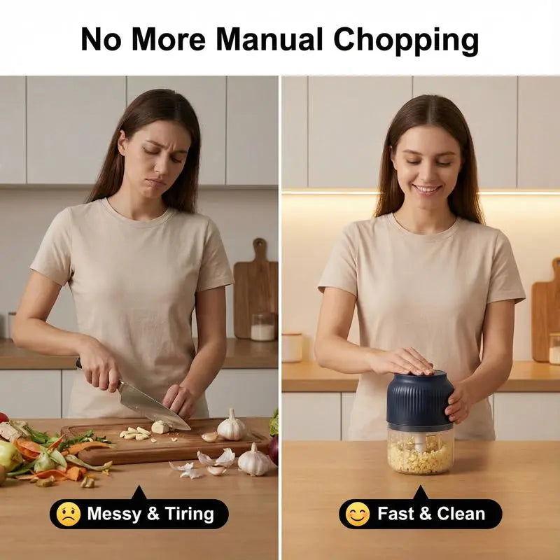 Cordless Mini Food Chopper, Detachable Washable Electric Food Processor for Daily Meal Preparation