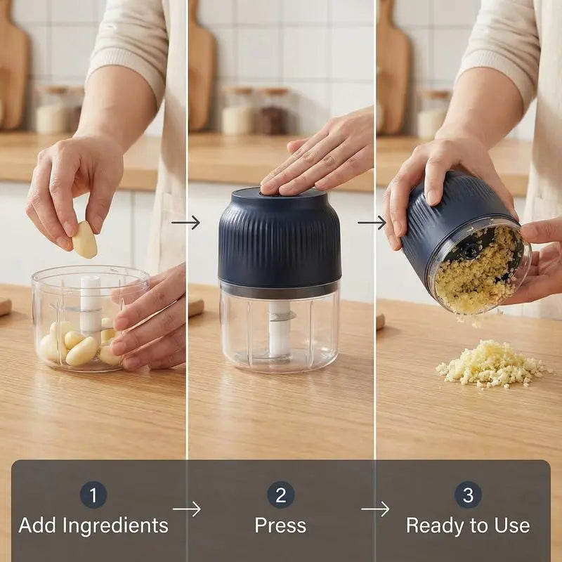 Cordless Mini Food Chopper, Detachable Washable Electric Food Processor for Daily Meal Preparation
