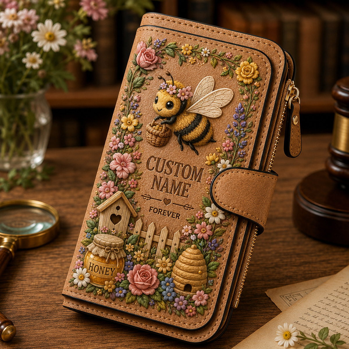 Personalized Garden Embossed Wallet - Perfect Gift For Her
