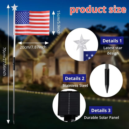 Solar American Flag Lights