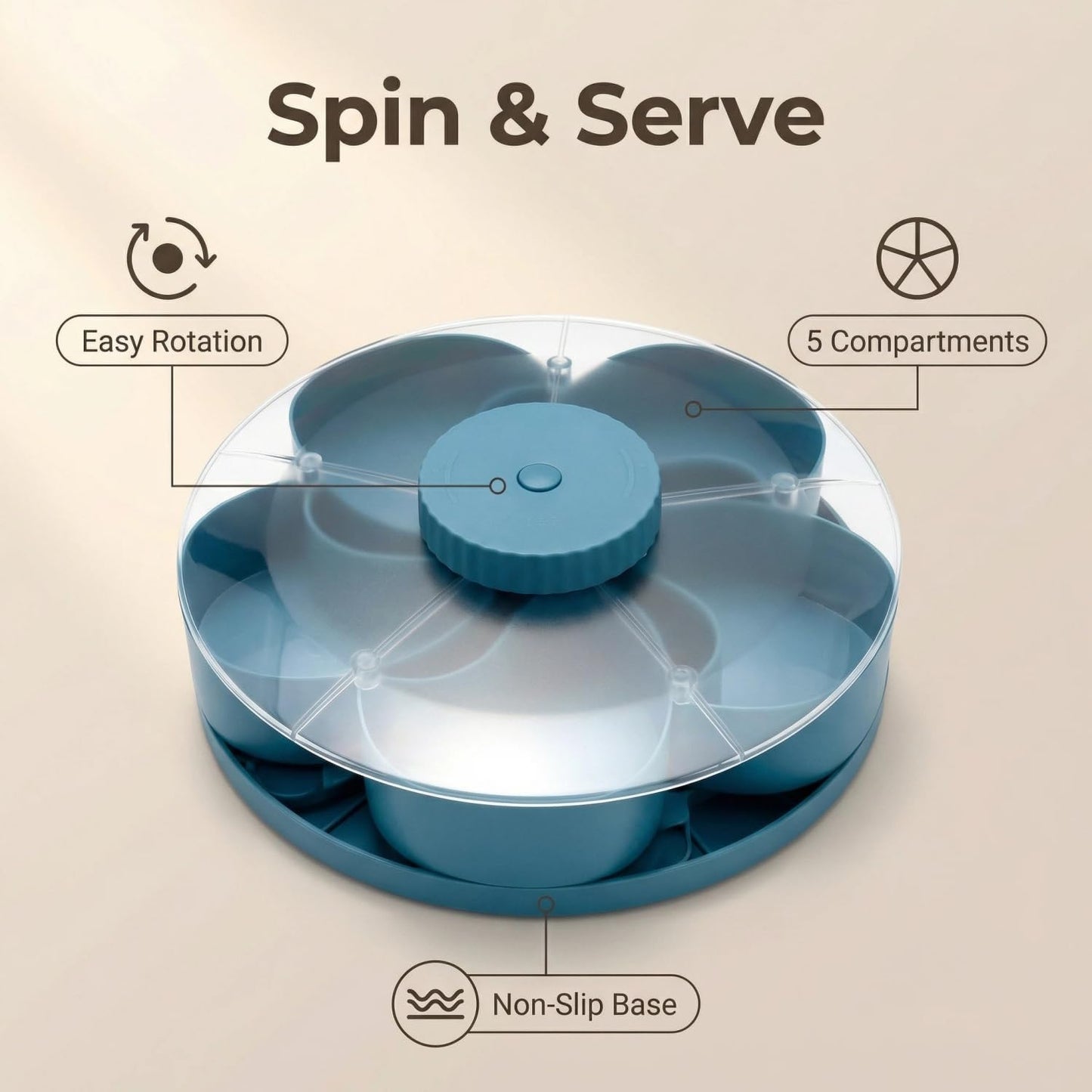 Rotating Divided Snack Tray