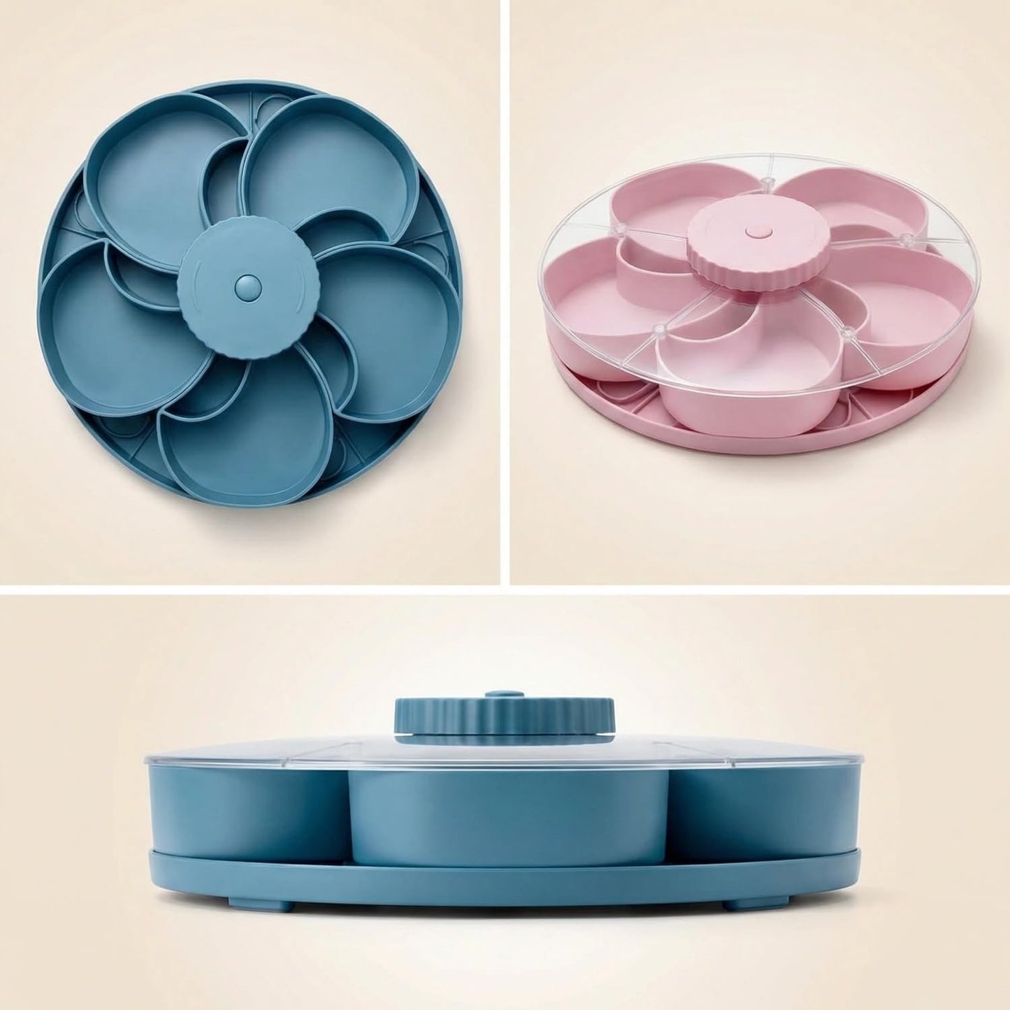 Rotating Divided Snack Tray