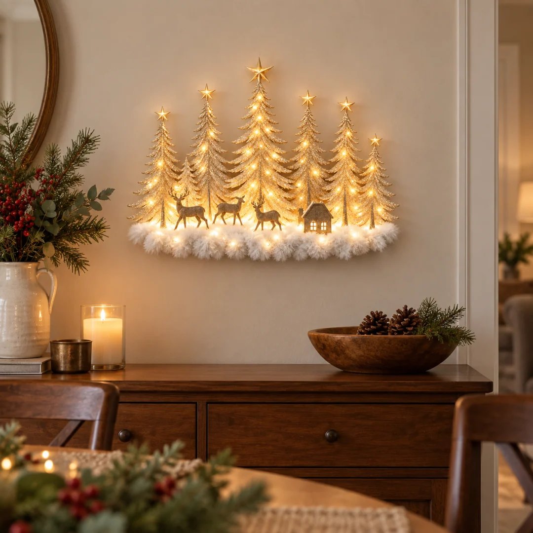Winterglow Grove Lighted Woodland Christmas Wall Decor