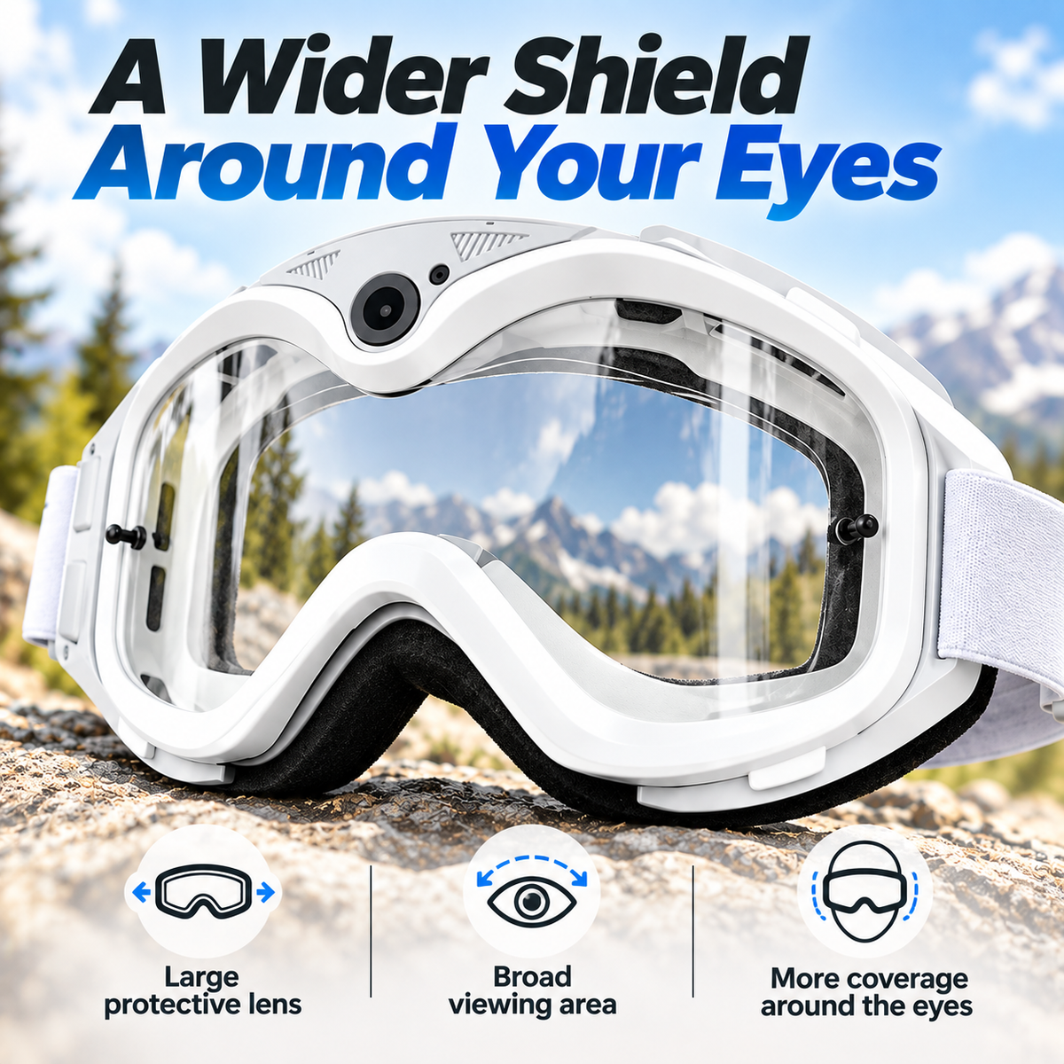 Wide-View Cycling Goggles Wind & Dust Protection for Outdoor Riding