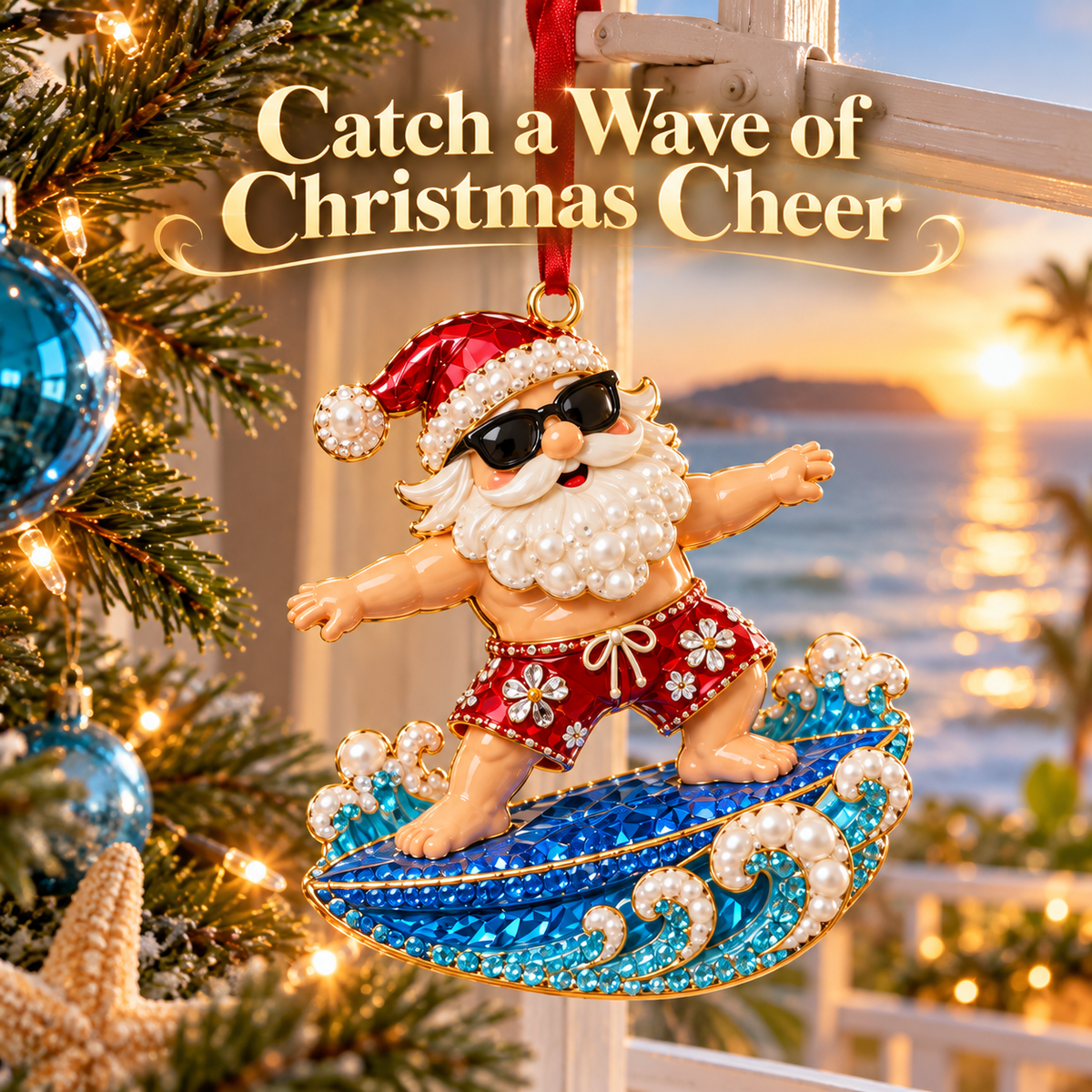 Santa s Off-Duty Christmas Ornaments 8 Funny Holiday Keepsake Designs