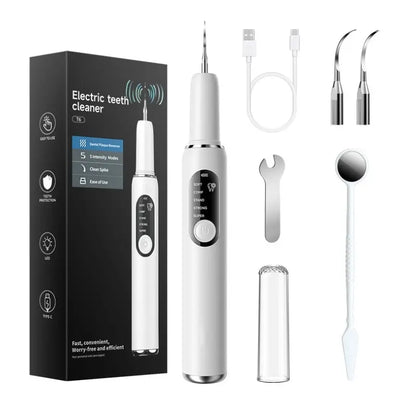 Ultrasonic Plaque and Tartar Remover, Professional Teeth Cleaning Kit (7-Piece Set) Safe and Gentle