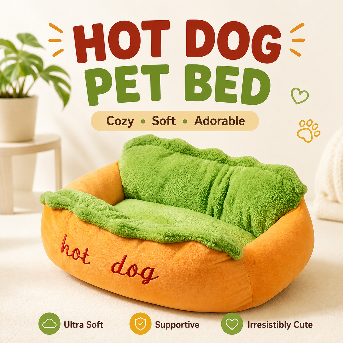 Dog Dog Bed Cute Plush Pet Sofa for Small Dogs & Cats