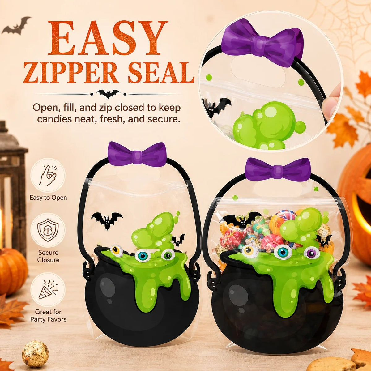 Halloween Bags Plastic Halloween Goodie Bags